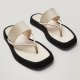 Women's Shoes Cowhide Flip Flops Platform Sandals And Slippers Casual Herringbone Slippers