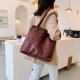 Retro Tote Bag Fashion PU Stitching Shoulder Bag