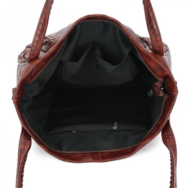 Tote bag large-capacity stitching soft leather shoulder bag