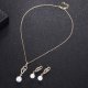 Double ring pearl necklace set