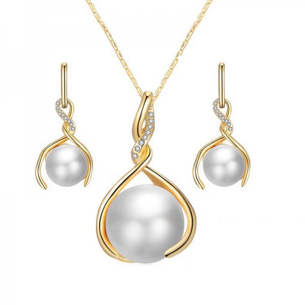 Korean Fashion Temperament Jewelry Pearl Earring Set