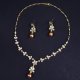 Pearl Zircon Earrings Two-piece Suit Bridal Wedding Dress Necklace