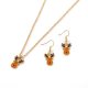 Christmas Elk Pendant Necklace Earrings 2-Piece Jewelry