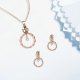 Simple Circle Alloy Earrings Necklace Jewelry Two-piece Set